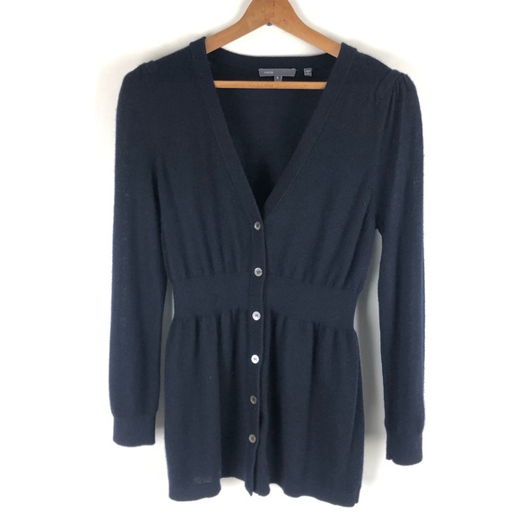 Vince Sweaters - Vince fit and flare cardigan sweater black wool